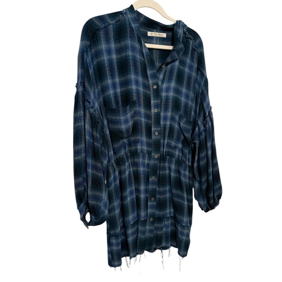 We The Free Navy Plaid Mini Dress - Picture 2 of 4